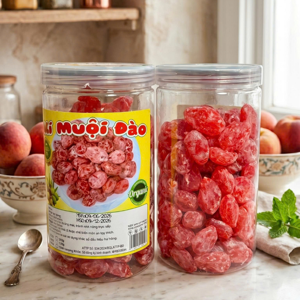 Ô mai mơ đào hồng hũ 500g