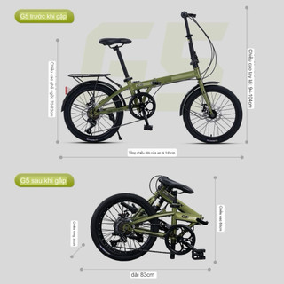 (Chinh hãng) Xe đạp gấp Phoenix G5 Shimano 20 inch với phanh đĩa kép, nhỏ gọn, dễ mang theo, siêu nhẹ,phù hợp cả nam&nữ