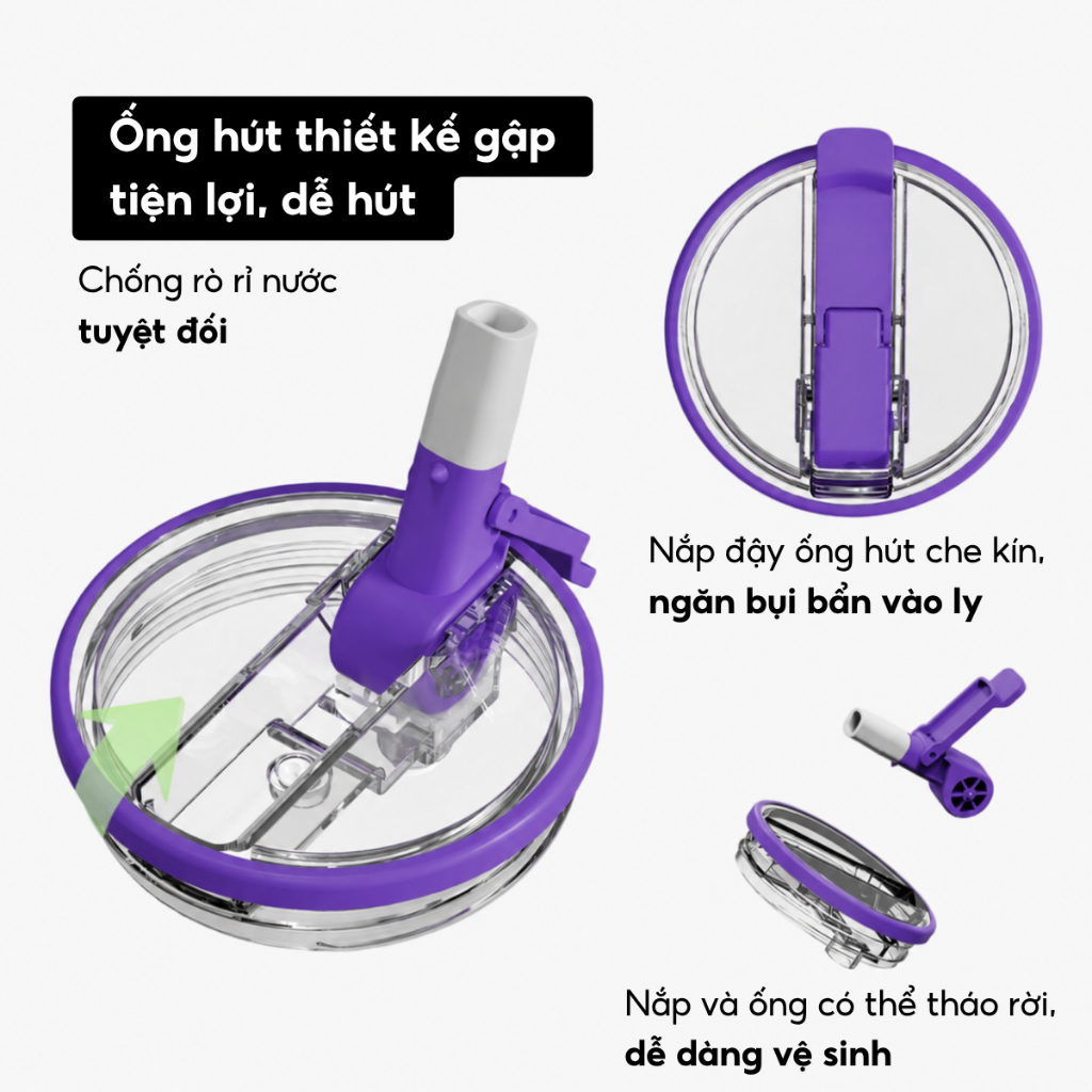 Ly giữ nhiệt lõi tráng sứ 84T1200C Lavender, inox304, dung tích lớn 1200ml, khắc tên theo yêu cầu