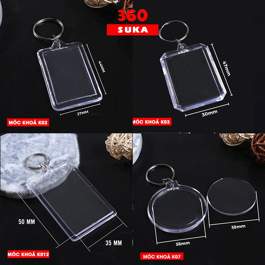 50 Chiếc Phôi móc chìa khóa, Móc khóa mã Qr, để ảnh