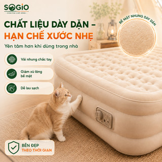 nệm hơi, đệm hơi gấp gọn 1/2/3 Người, Tặng gối và máy bơm sạc, Thích hợp sử dụng trong phòng ngủ