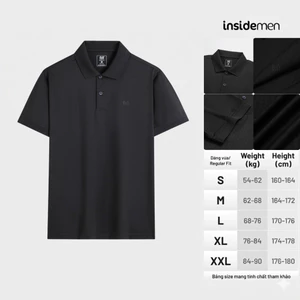 Áo Polo Nam Insidemen Regular Fit vải Polyamide thoáng khí, mềm mịn IPS172AS2