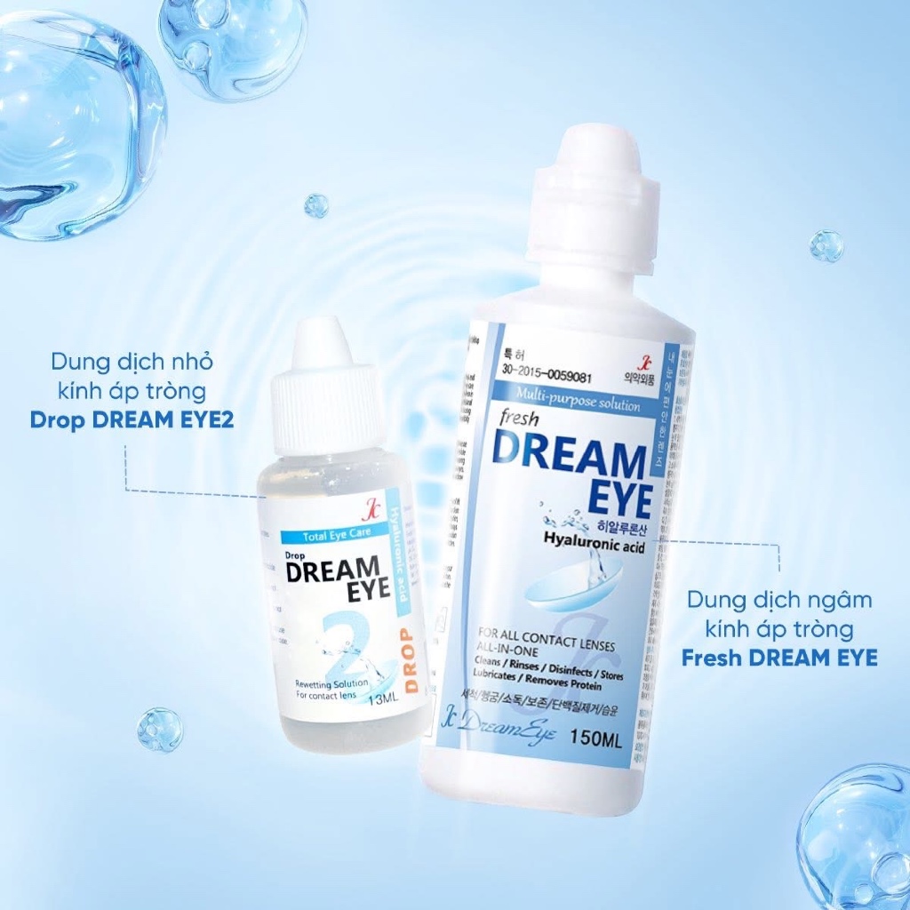 DUNG DỊCH NƯỚC NGÂM và NHỎ MẮT LENS DREAM EYE @spring.lens
