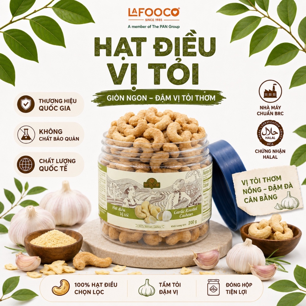 LAFOOCO Hạt điều vị tỏi hủ 200g