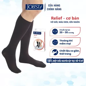 Vớ Y Khoa Gối JOBST Relief - Kín Ngón, Màu Đen, Kín Ngón, Chuẩn Áp Lực 20-30mmHg