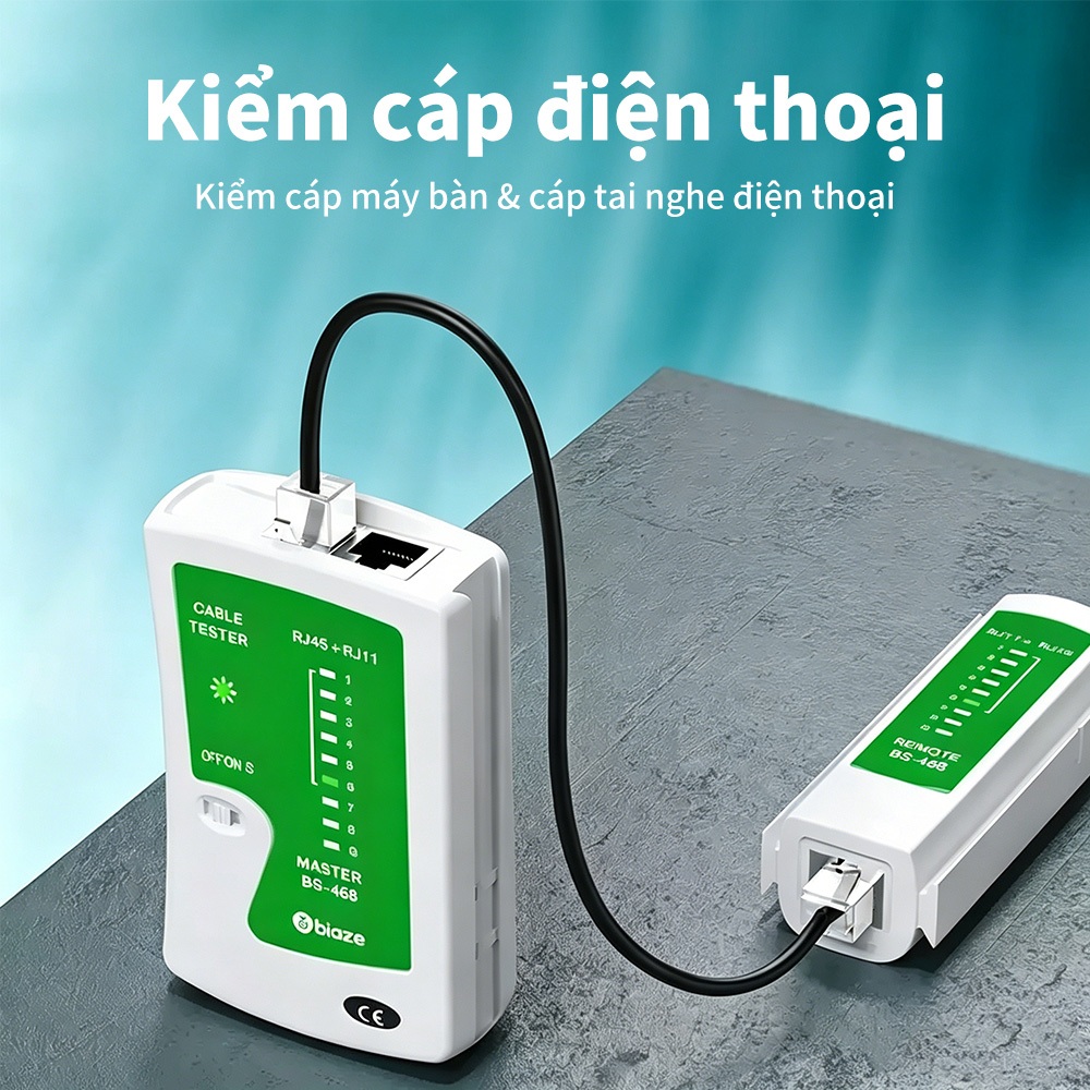 Máy Dò Dây Mạng RJ45 RJ11 Bộ Test Mạng Tìm Dây Kiểm Tra Thông Mạch Kèm Bút Soi Quang 10mW