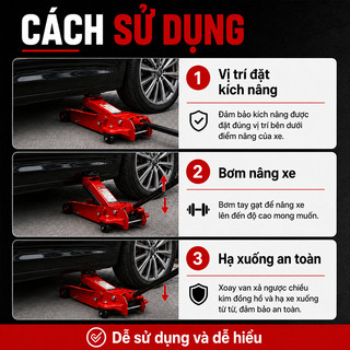 Kích Cá Sấu Thủy Lực Ô Tô 3T Kích Gầm Ô Tô 2 tấn Kích Kích Thuỷ Lực Xe Tặng Hộp Đựng