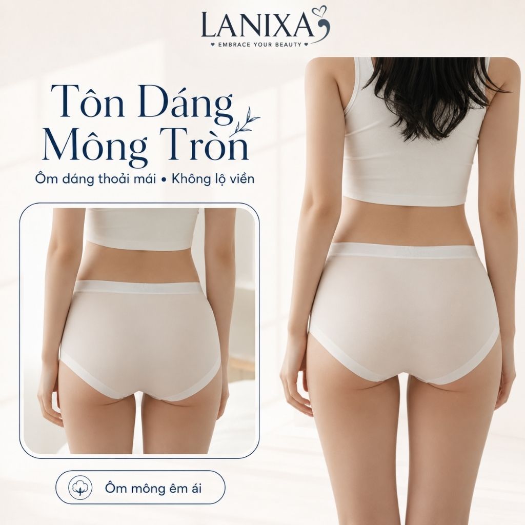 [Hỏa Tốc] Quần lót nữ cotton thun lạnh mềm mại thoáng mát, đáy 2 lớp kháng khuẩn khử mùi LANIXA LY08