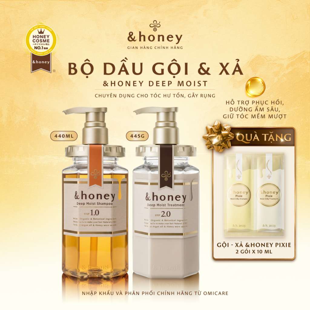 Bộ Dầu Gội Dầu Xả Dưỡng Tóc Chuyên Sâu &Honey Deep