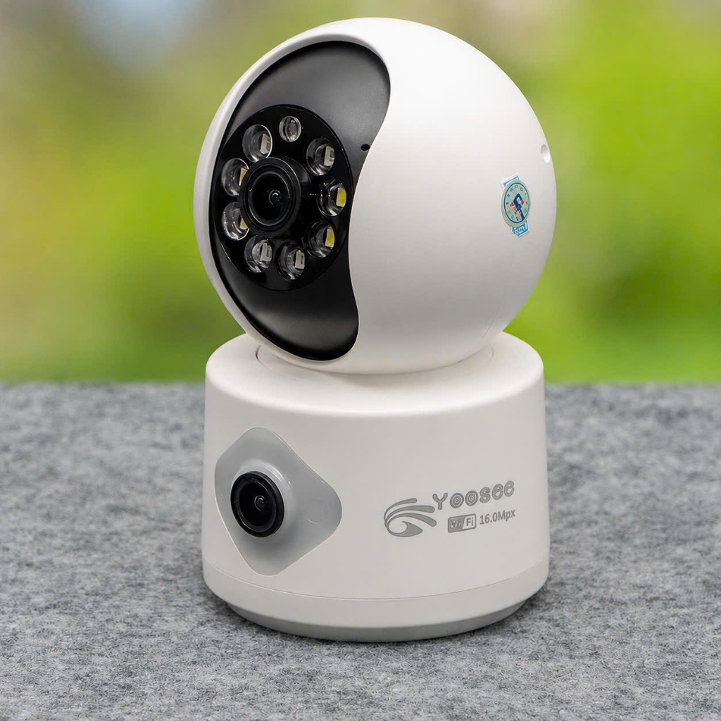 Camera Wifi Yoosee Qs-415 16Mp 2 Mắt Trong Nhà Xem 2 Màn Hình, Xoay 320°, Đàm Thoại 2 Chiều