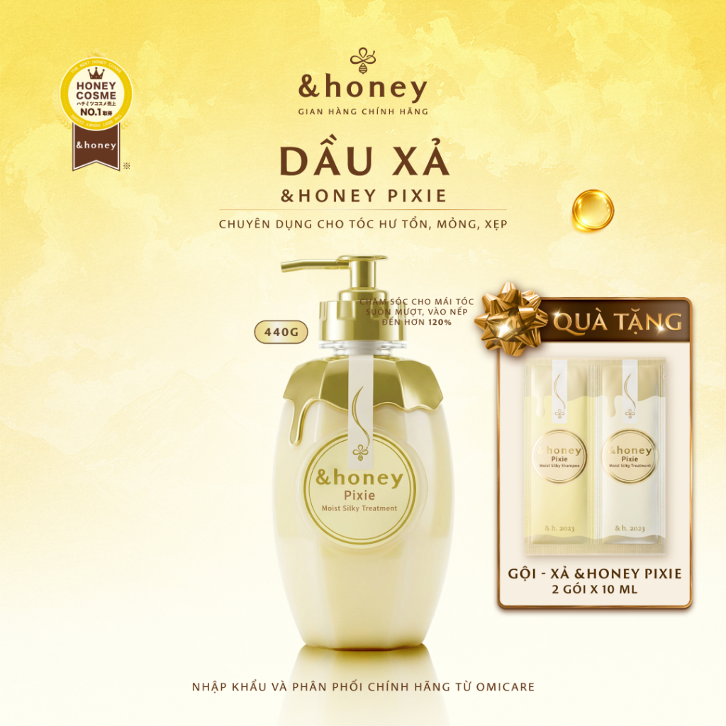 Dầu Xả Dưỡng Tóc Suôn Mượt Bồng Bềnh &HONEY PIXIE
