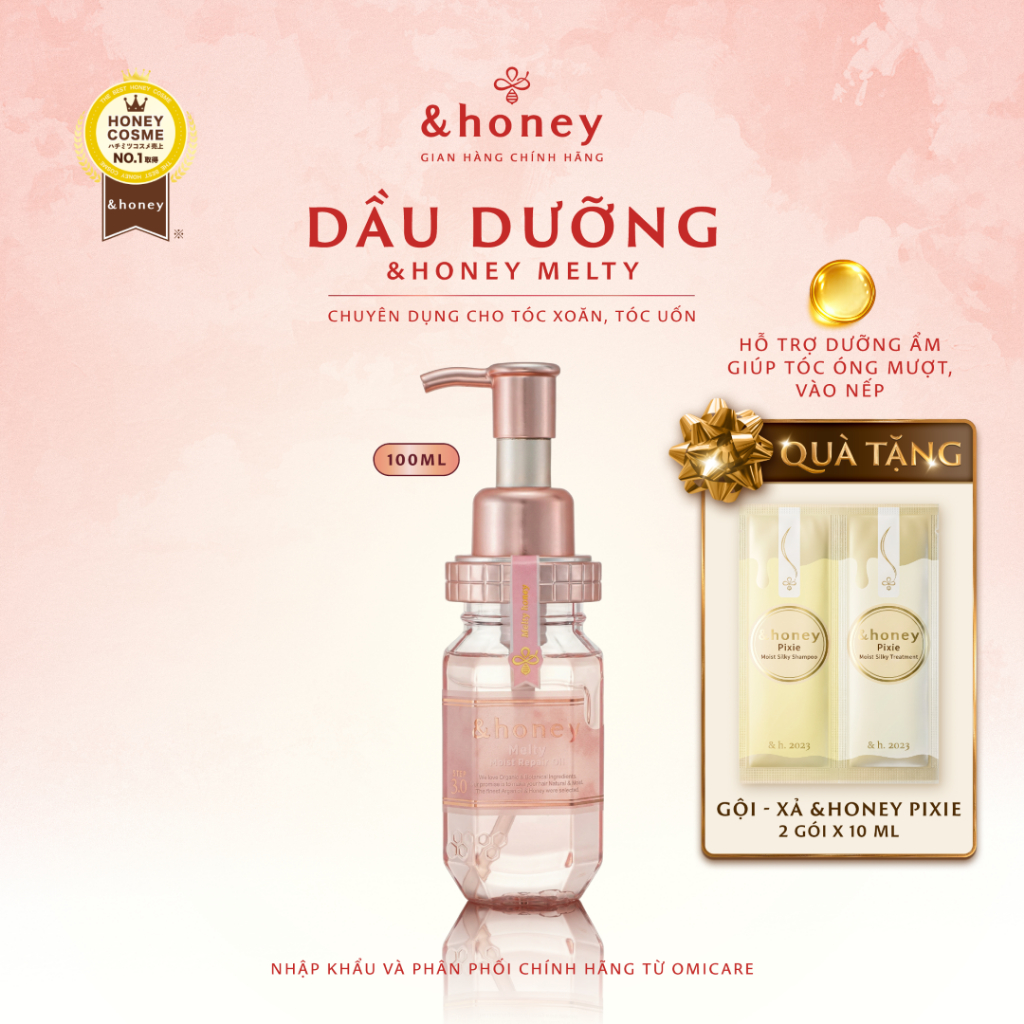 DẦU DƯỠNG TÓC SUÔN MƯỢT VÀO NẾP 3.0 &HONEY MELTY 100 ml