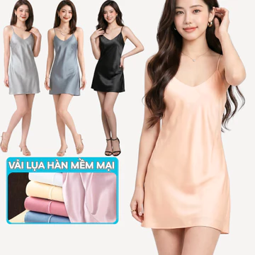 Váy Ngủ Lụa 2 Dây Sexy Gợi Cảm Madela, Váy Ngủ Hai Dây Lụa Satin Trong Bộ SP: Đồ Ngủ 2 Dây Mặc Nhà Nữ, Đầm Ngủ 2 Dây