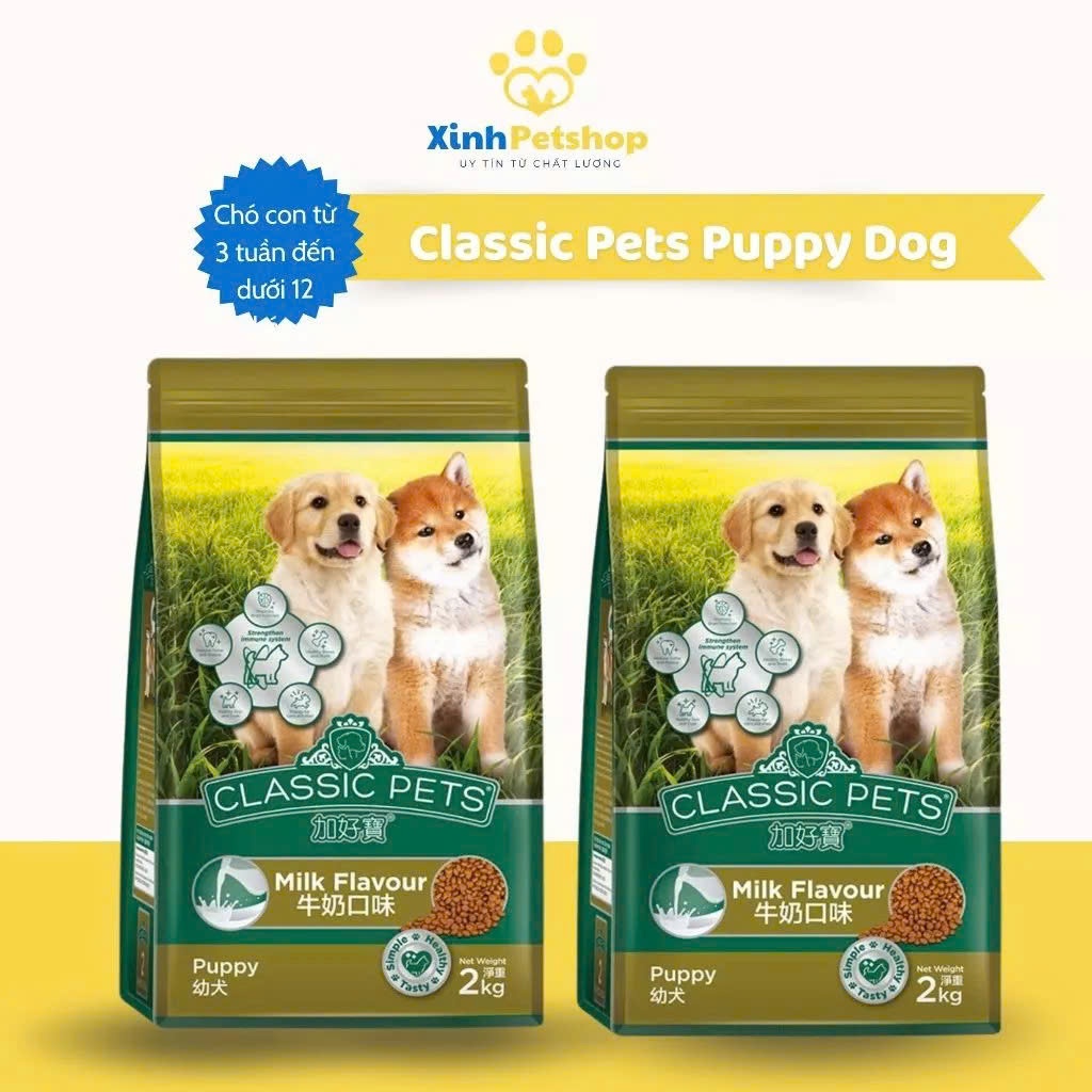Thức Ăn Dạng Hạt Cho Chó Classic Pets Dog Hương Vị Sữa Túi 2Kg Xuất Xứ Thái Lan