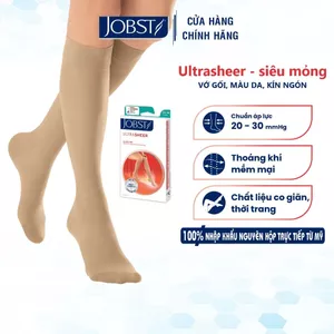 Vớ y khoa gối JOBST UltraSheer - Kín ngón, màu da, kín ngón, chuẩn áp lực20-30mmHg