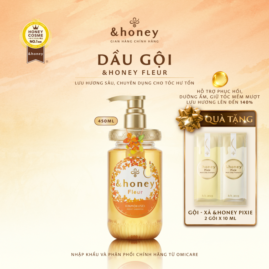 Dầu Gội Dưỡng Ẩm Hương Hoa KINMOKUSEI &HONEY FLEUR Cho Tóc Khô Xơ