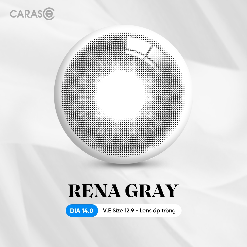 [1 chiếc] Kính áp tròng khoá ẩm 1 Ngày Màu Xám Nâu Trầm Tự Nhiên CARASE, Lens cận RENA GRAY