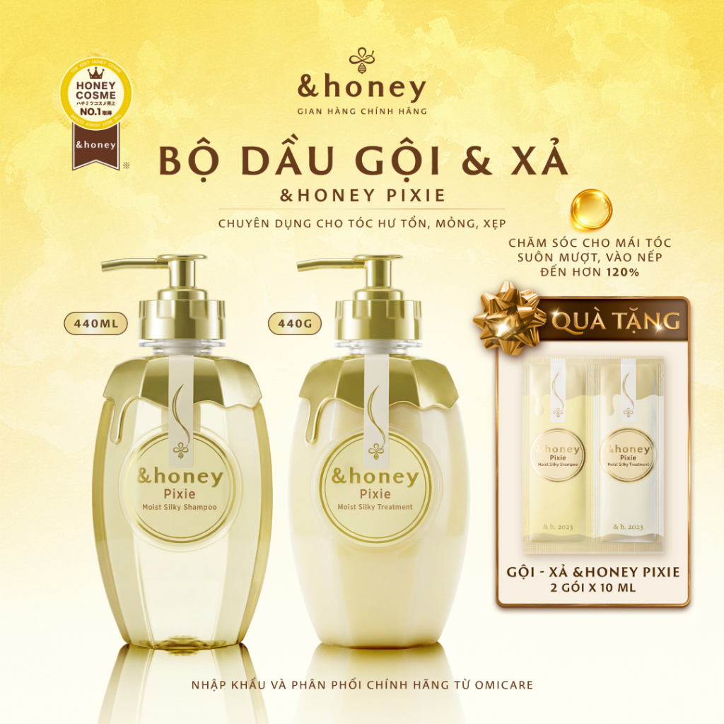Bộ Dầu Gội Dầu Xả Dưỡng Tóc Mềm Mượt &Honey Pixie