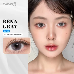 Kính áp tròng khoá ẩm 8H 3 Tháng Màu Xám Nâu Trầm Tự Nhiên CARASE, Lens cận RENA GRAY