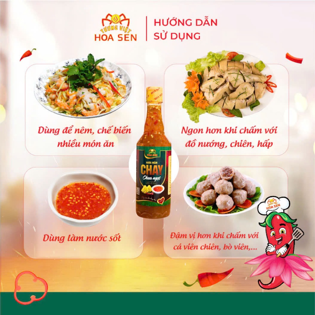 Nước mắm chay chua ngọt 500ml - Tương việt hoa sen