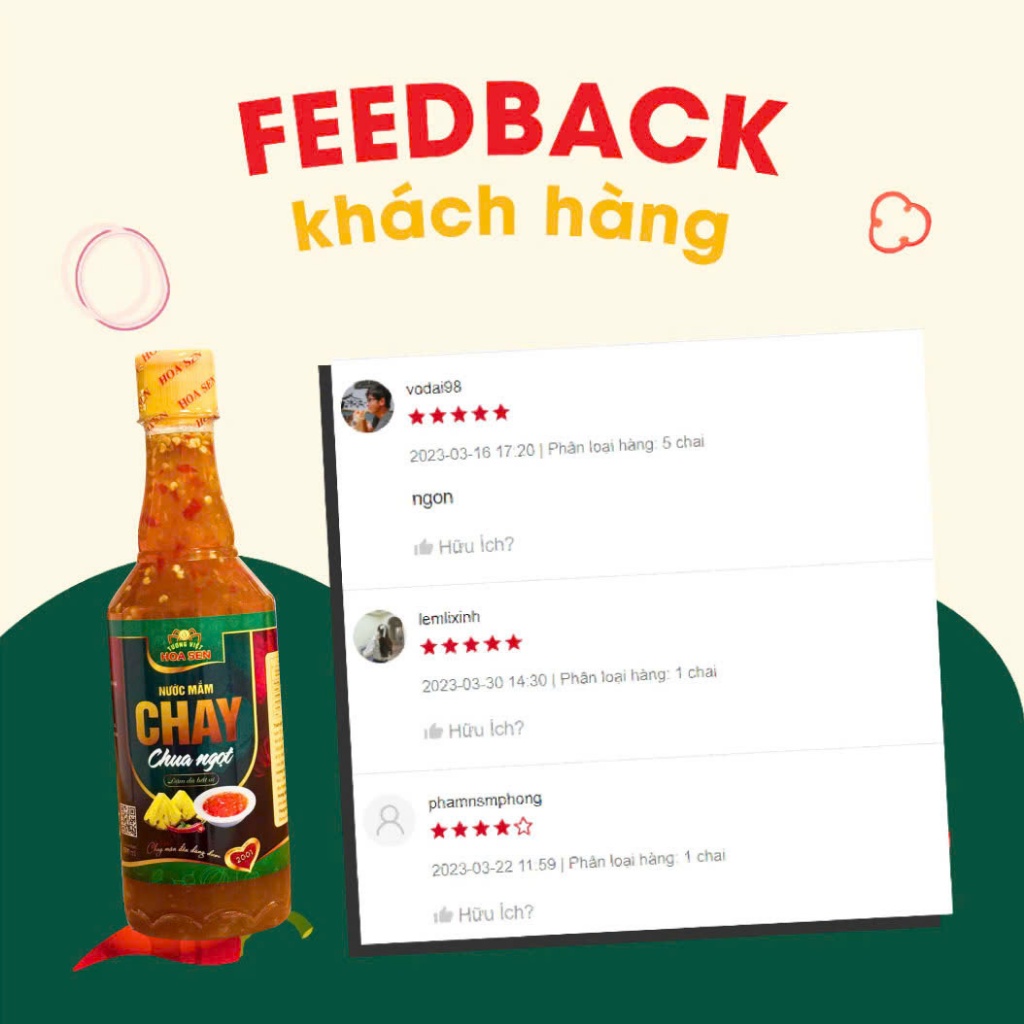 Nước mắm chay chua ngọt 500ml - Tương việt hoa sen