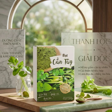 Bột Cần Tây Rau Má Mộc Tâm hỗ trợ thanh nhiệt, giảm nóng trong (hộp 20 gói x 3g)