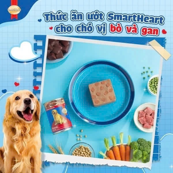 Pate SmartHeart Lon 400g, Bổ Sung Dinh Dưỡng Cho Chó Trưởng Thành