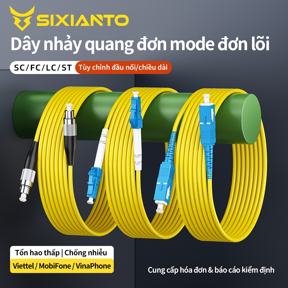 Dây Nhảy Quang SC-SC UPC Single Mode 9/125 Jumper Quang FTTH Suy Hao Thấp 1M 3M Chất Lượng Cao