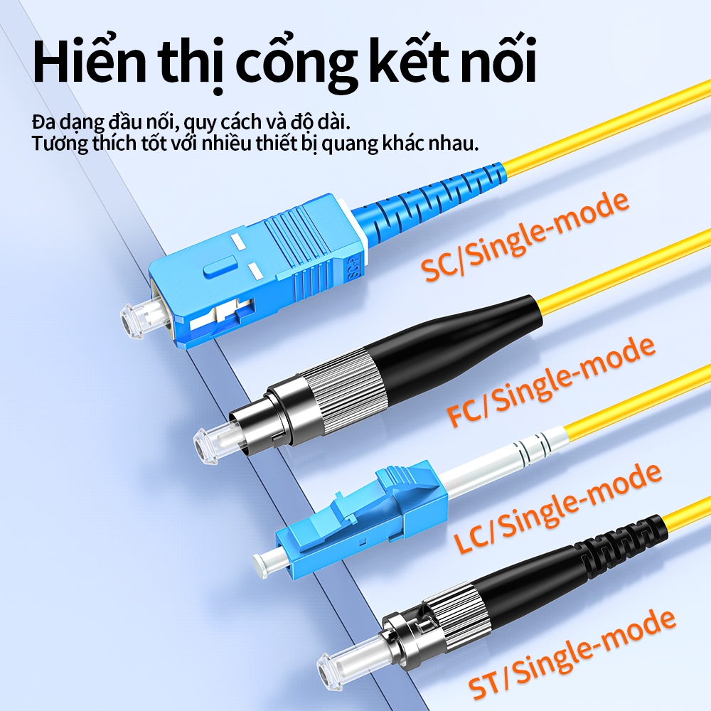 Dây Nhảy Quang SC-SC UPC Single Mode 9/125 Jumper Quang FTTH Suy Hao Thấp 1M 3M Chất Lượng Cao