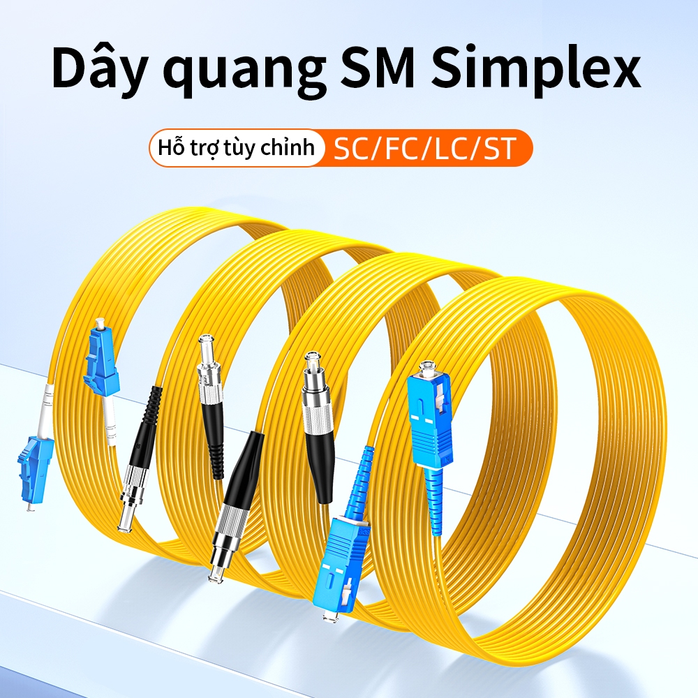 Dây Nhảy Quang SC-SC UPC Single Mode 9/125 Jumper Quang FTTH Suy Hao Thấp 1M 3M Chất Lượng Cao