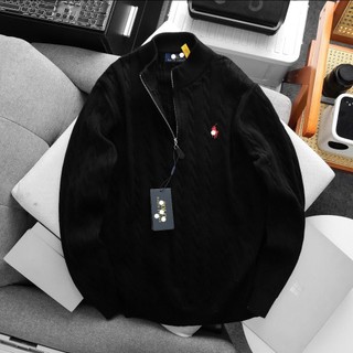 Áo Len nam dệt thừng 1/4 dây kéo form suông Hàn Quốc giữ ấm thu đông , bigsize 105k - Vargo