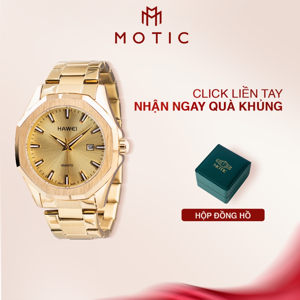 Đồng Hồ Nam Hawei 6650 Dây Kim Loại Lịch Lãm Sang Trọng | MOTIC
