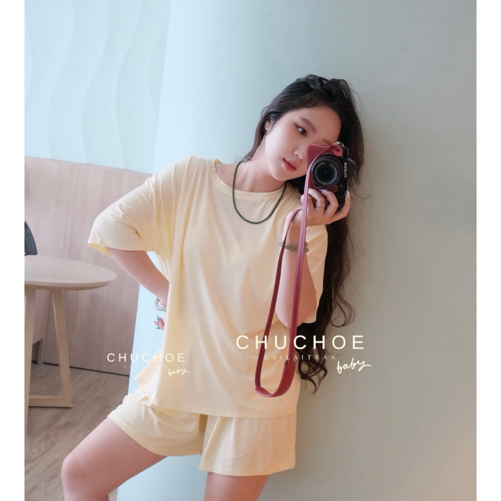 Set Bộ Thun Lạnh Tay Ngắn Quần Đùi Form Rộng Mặc Nhà Mặc Ngủ Cho Nữ ChuChoe 45-85Kg