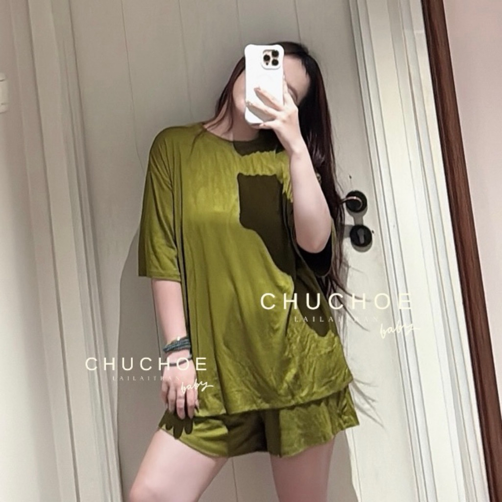 Set Bộ Thun Lạnh Tay Ngắn Quần Đùi Form Rộng Mặc Nhà Mặc Ngủ Cho Nữ ChuChoe 45-85Kg