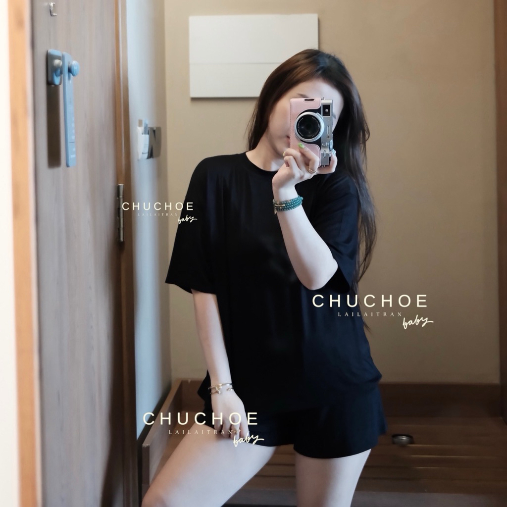 Set Bộ Thun Lạnh Tay Ngắn Quần Đùi Form Rộng Mặc Nhà Mặc Ngủ Cho Nữ ChuChoe 45-85Kg