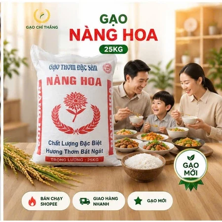 25kg gạo nàng hoa dẻo vừa mềm cơm