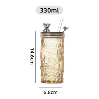 Ly Cốc Thủy Tinh Đẹp Có Nắp Home Max, Kèm Ống Hút, Ly Uống Nước Cao Cấp, Dùng Hằng Ngày