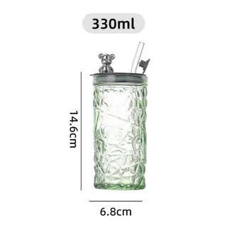Ly Cốc Thủy Tinh Đẹp Có Nắp Home Max, Kèm Ống Hút, Ly Uống Nước Cao Cấp, Dùng Hằng Ngày