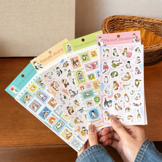 Little Stationery | Sticker Mèo Cute Vintage Trang Trí Sổ Tay Journal Scrapbook DIY