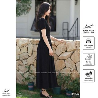 Váy ĐenThiết Kế Lệch Vai Sang Chảnh Điệu Đà LUST Đầm Dáng Dài Mặc Đi Chơi Đi Dự Tiệc Xinh Xắn PTA50