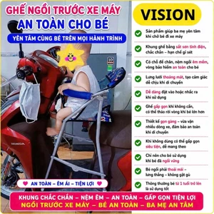 Ghế ngồi xe VISION cho bé , ghế ga xếp sắt sơn tĩnh điện gấp gọn sắt sơn tĩnh điện xám , an toàn cho bé