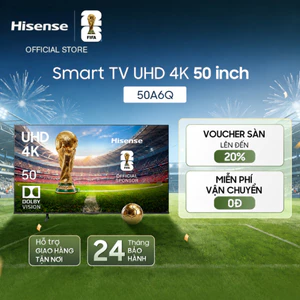 Smart Tivi Hisense 50A6Q - Hàng Chính Hãng - Bảo Hành 2 Năm - Miễn Phí Giao Hàng Tận Nơi