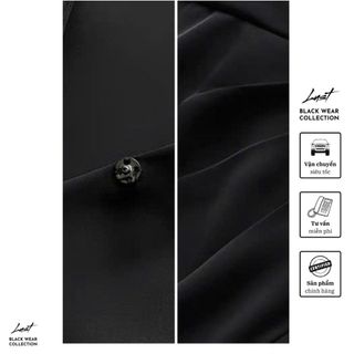 Đầm Đen Nữ Cổ V Thiết Kế Nhún Eo Tà Lệch Sang Chảnh LUST Váy Nữ Tay Lỡ Phong Cách Thanh Lịch TM102