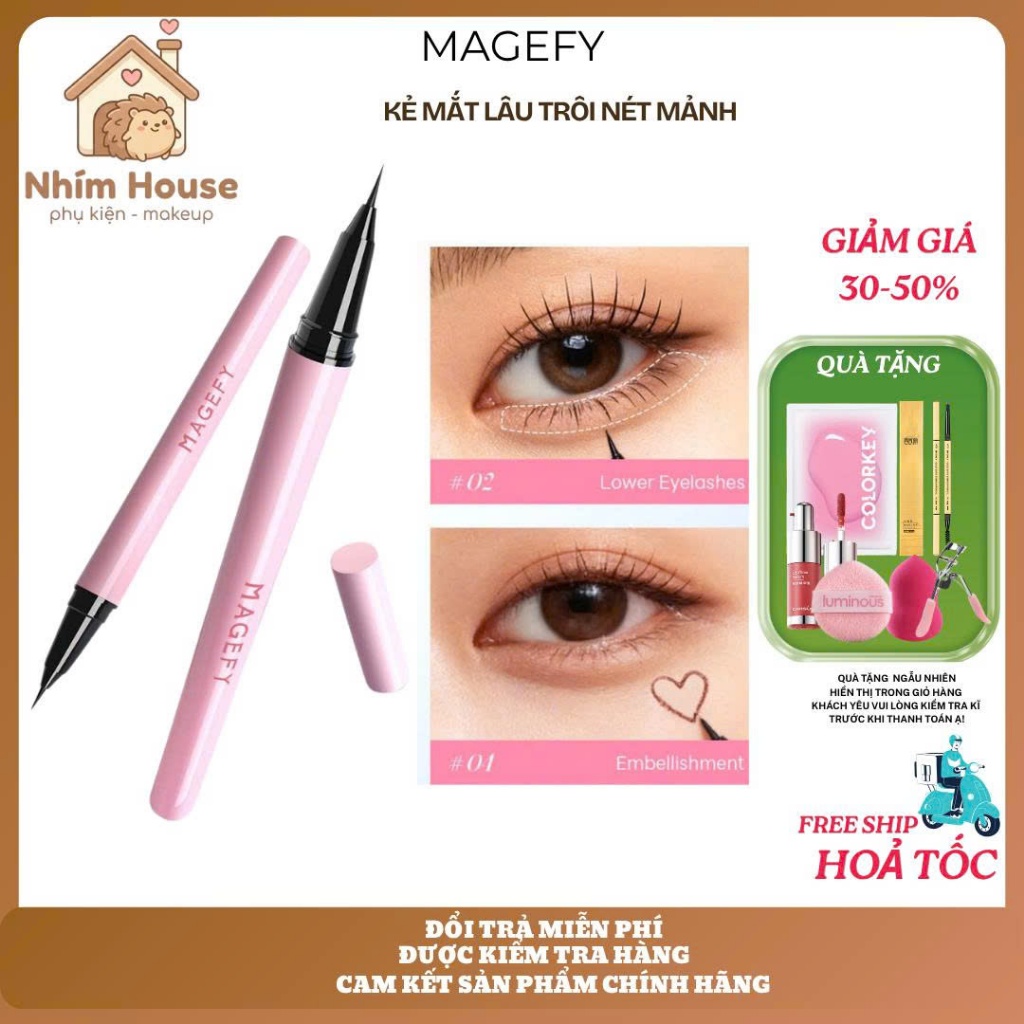 Bút kẻ mắt MAGEFY dạng lỏng lâu trôi không lem chống nước | NHÍM HOUSE