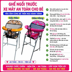 Ghế ga xếp sắt sơn tĩnh điện xám an toàn cho bé khi đi xe máy ( BAO GỒM 1 GHẾ + 1 DÂY ĐAI 100x4cm )
