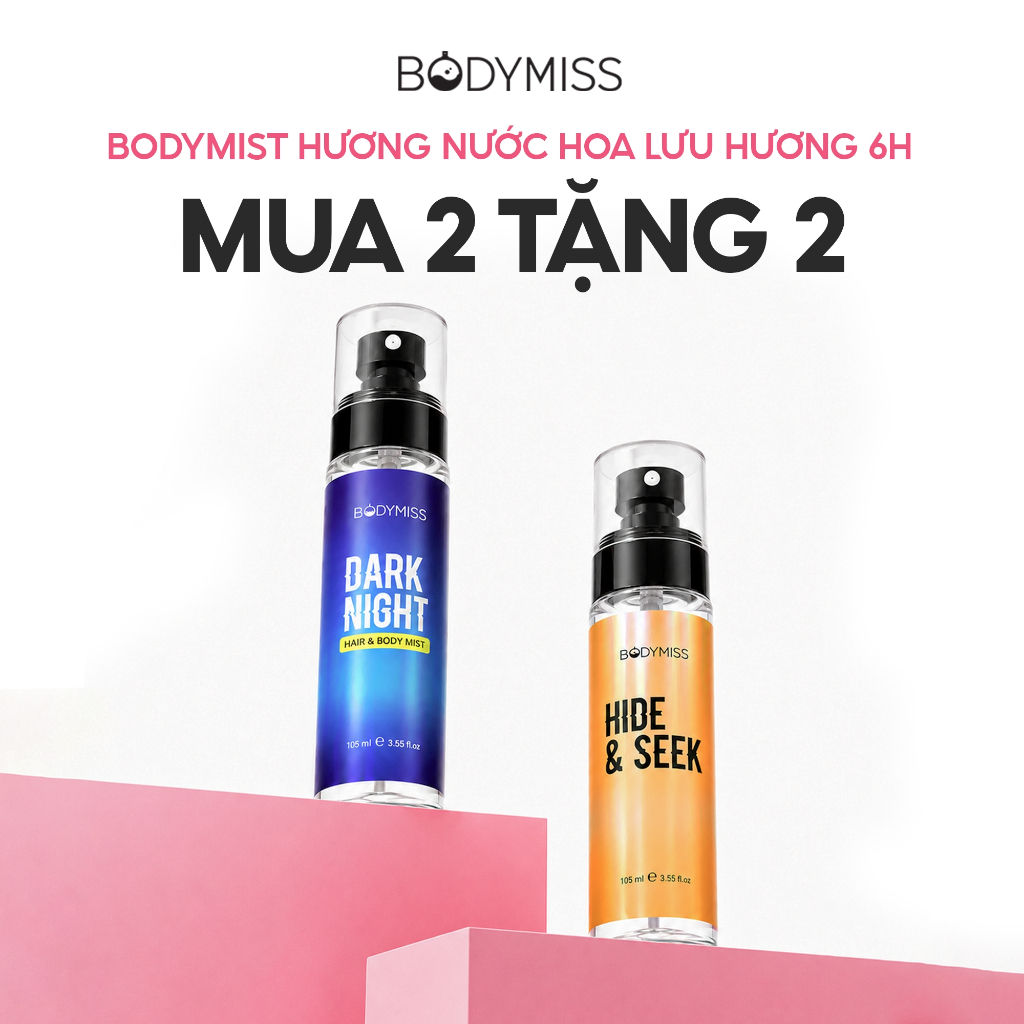 [MUA 2 TẶNG 2 FULLSIZE] Body Mist Unisex Nam Nữ Đi Học Lưu Hương Lâu 6H Bodymist Xịt Thơm BODYMISS