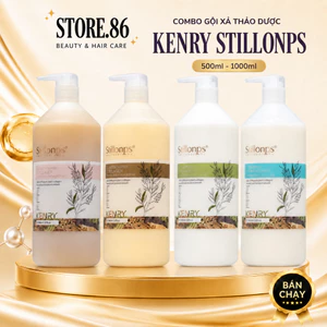 Cặp dầu gội xả Kenry Stillonps 500ml -1000ml hỗ trợ giúp giảm rụng tóc, giảm gàu, giảm dầu, mềm mượt