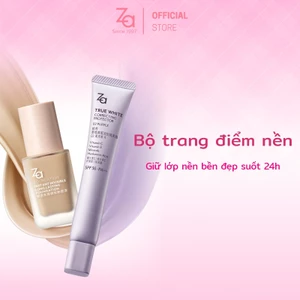 Bộ Trang Điểm Kem Lót Và Kem Nền Za Cho Lớp Nền Mỏng Nhẹ Lâu Trôi