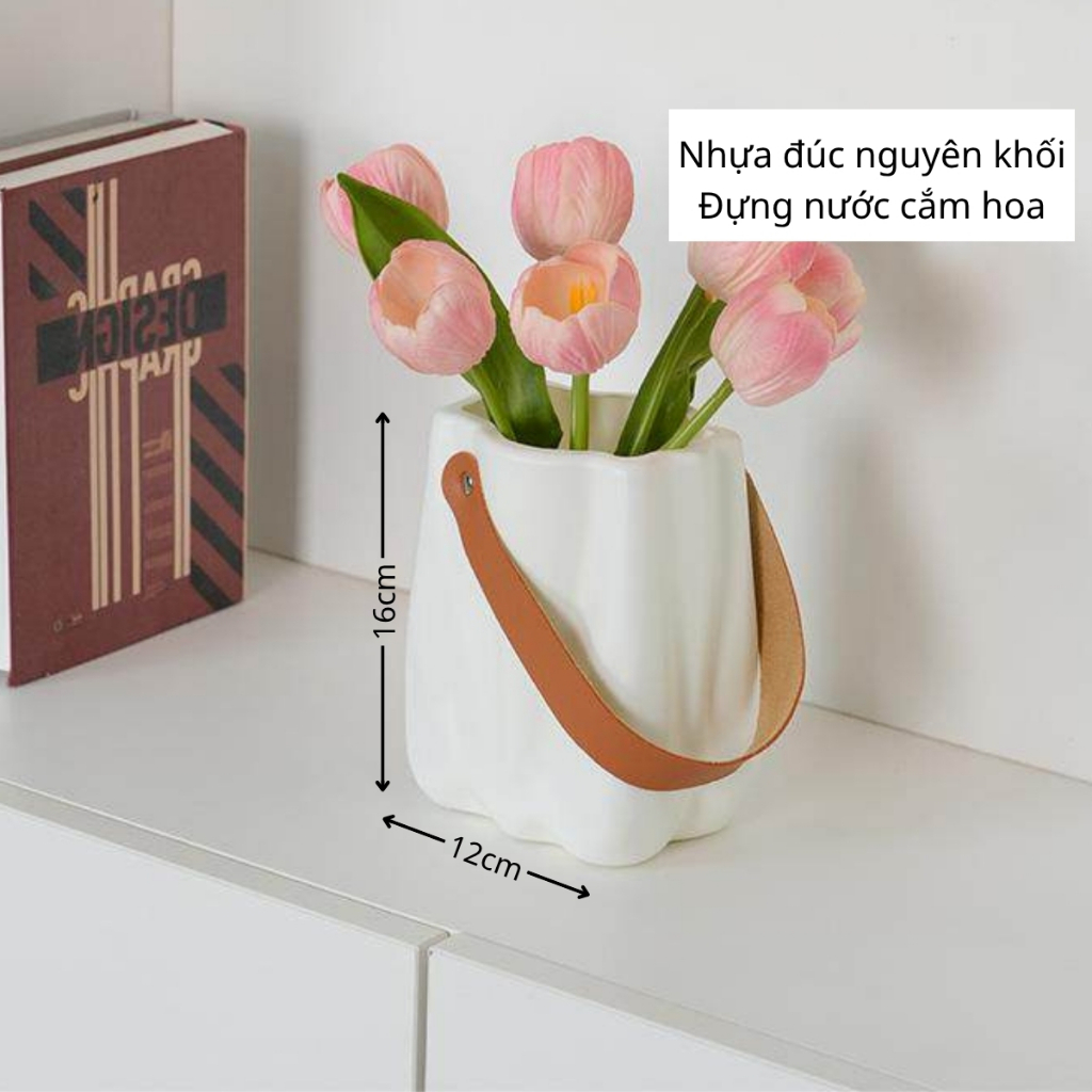 Bình Cắm Hoa Kẽm Nhung Cao Cấp, Lọ Hoa Nhựa Giả Gốm Để Bàn Decor Trang Trí, Bình Bông Cắm Hoa Đẹp