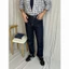 Quần Jeans Nam Form Suông Chỉ Nổi Màu Xanh Đen Basic Thanh Lịch Jeans Raised Culottes MODMEN